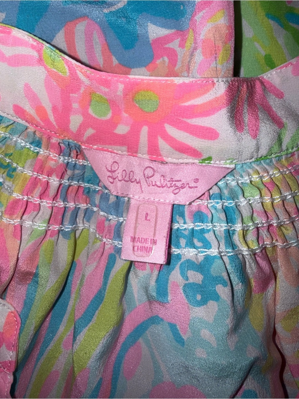 Lilly Pulitzer Multicolor Floral Print Top in Pink, Blue, Green - Picture 3 of 4